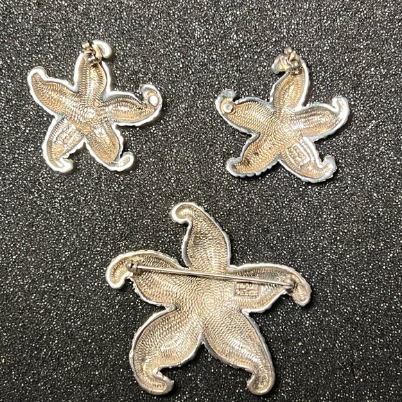 Set Vintage Starfish Pin + matching Earrings, SS 925 Mex TH 80/90, tot. Wt.36.5g - Picture 3 of 15